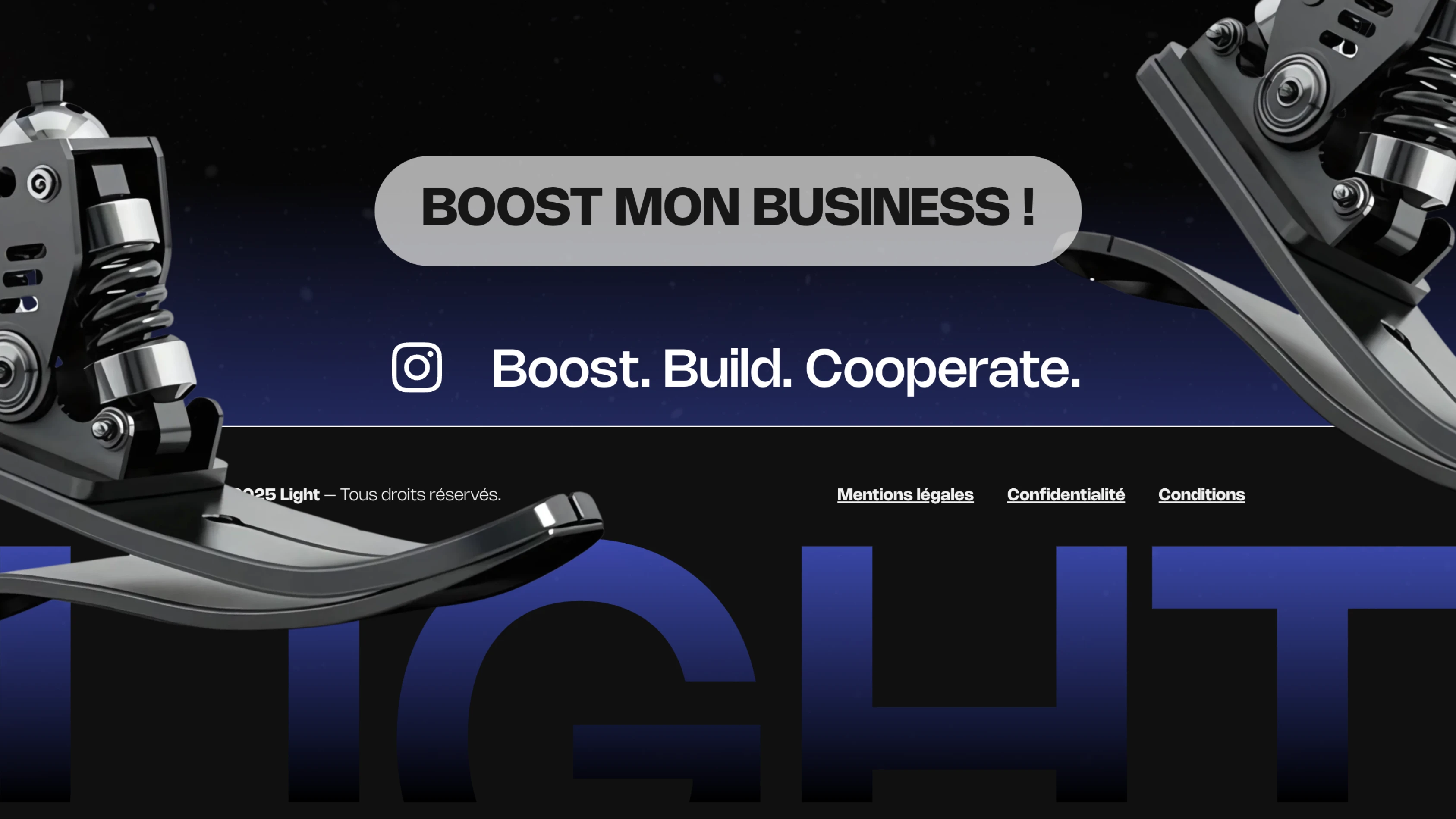 a screenshot of light's footer 