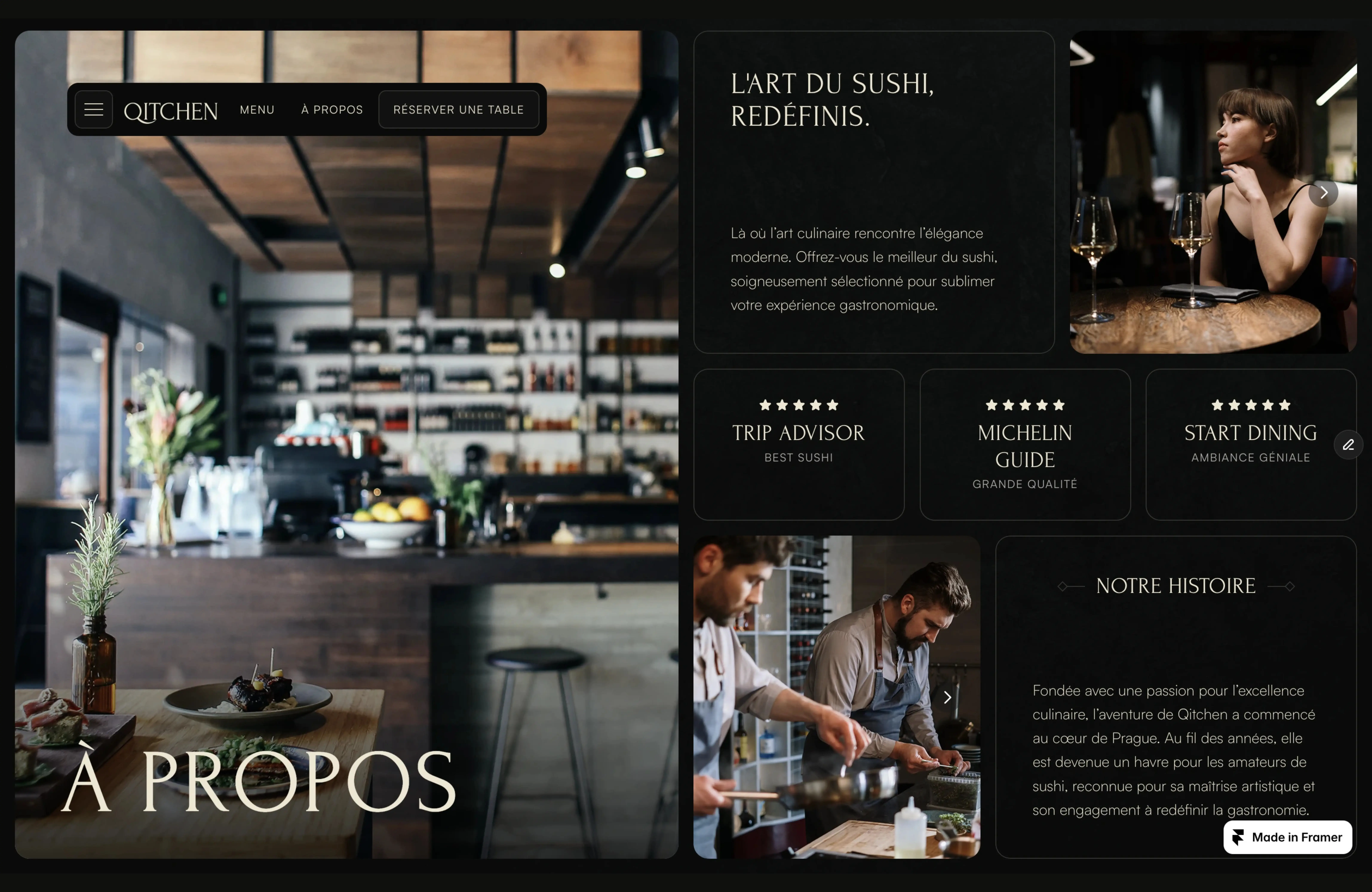 a screenshot of qitchen's site