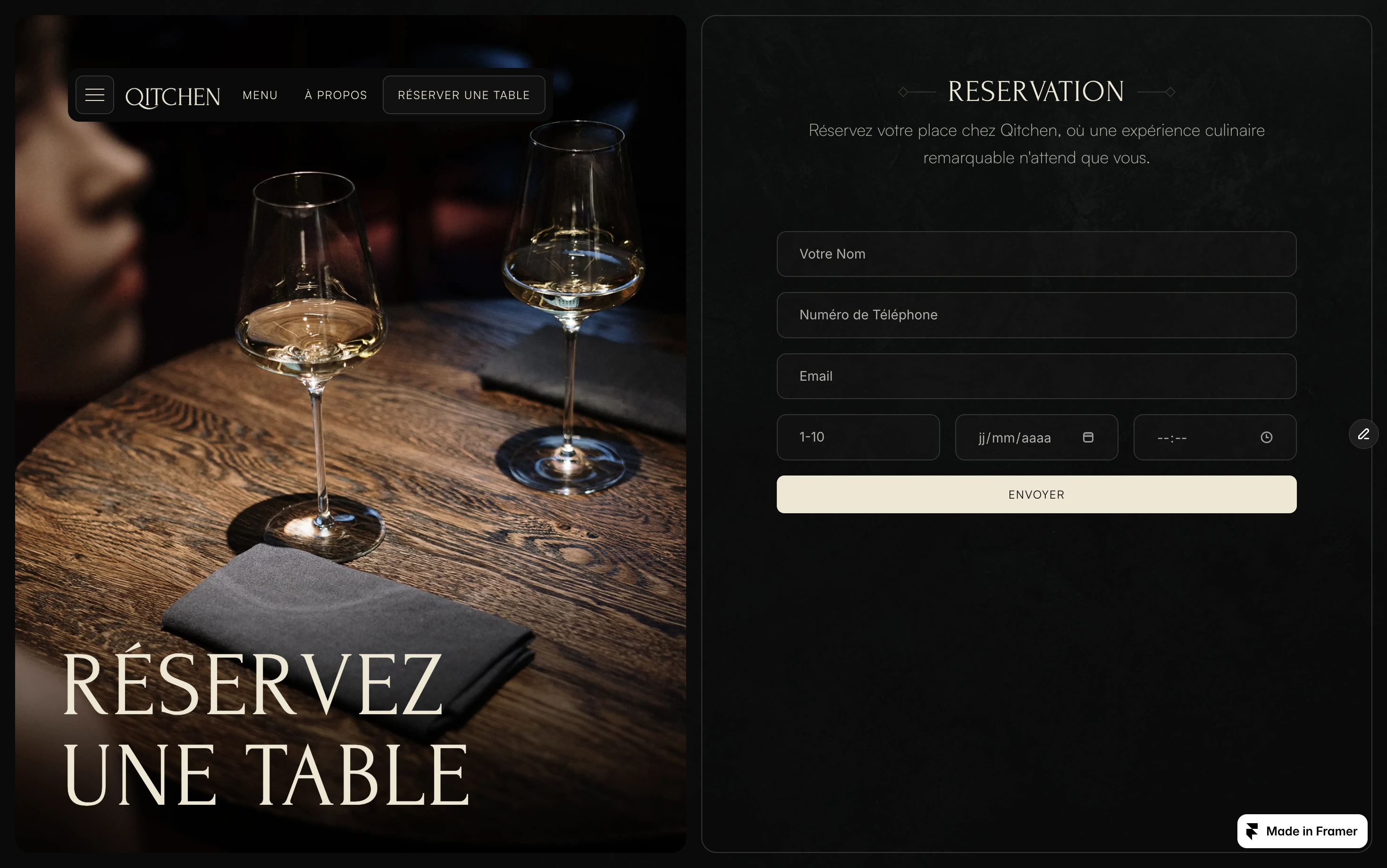 a screenshot of qitchen's site