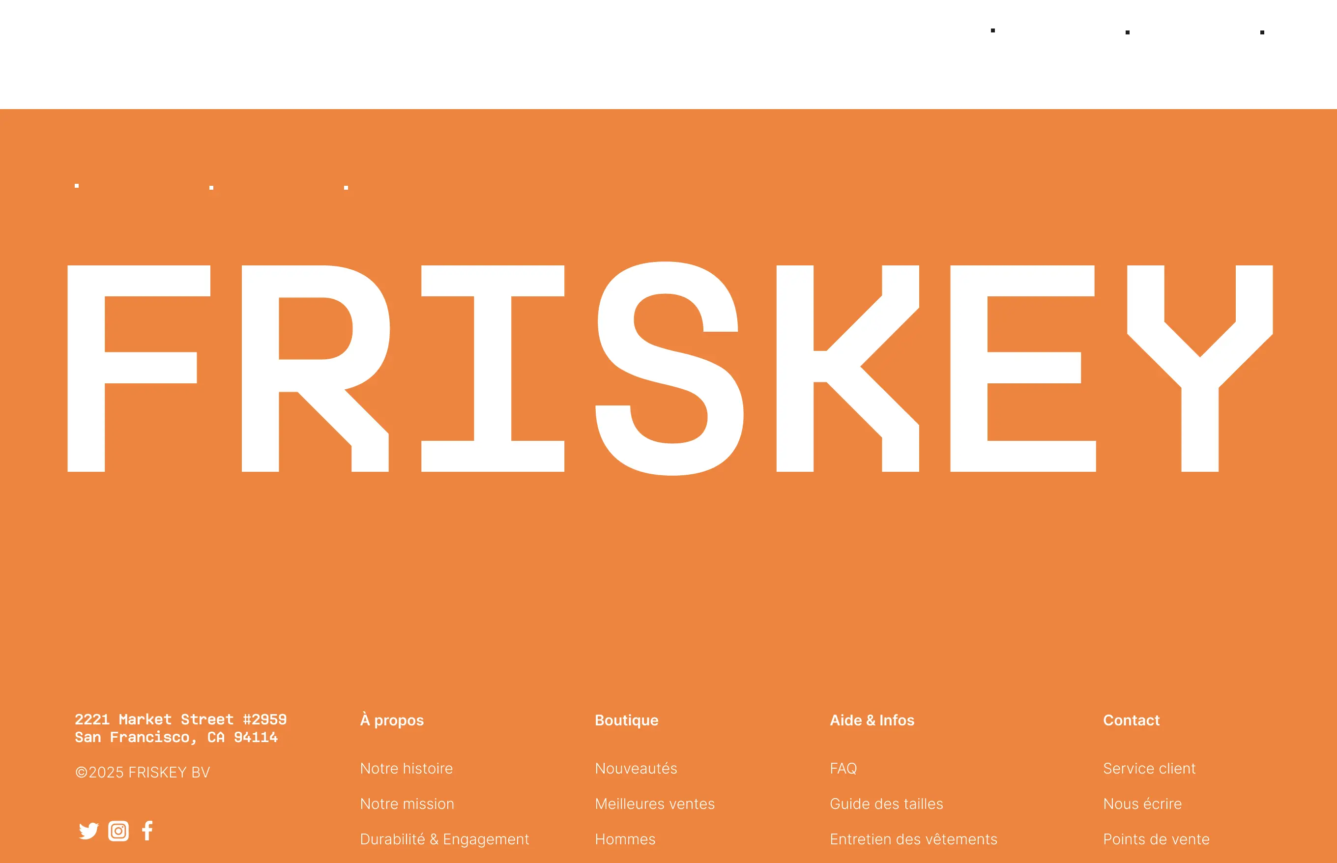 a screenshot of friskey's footer