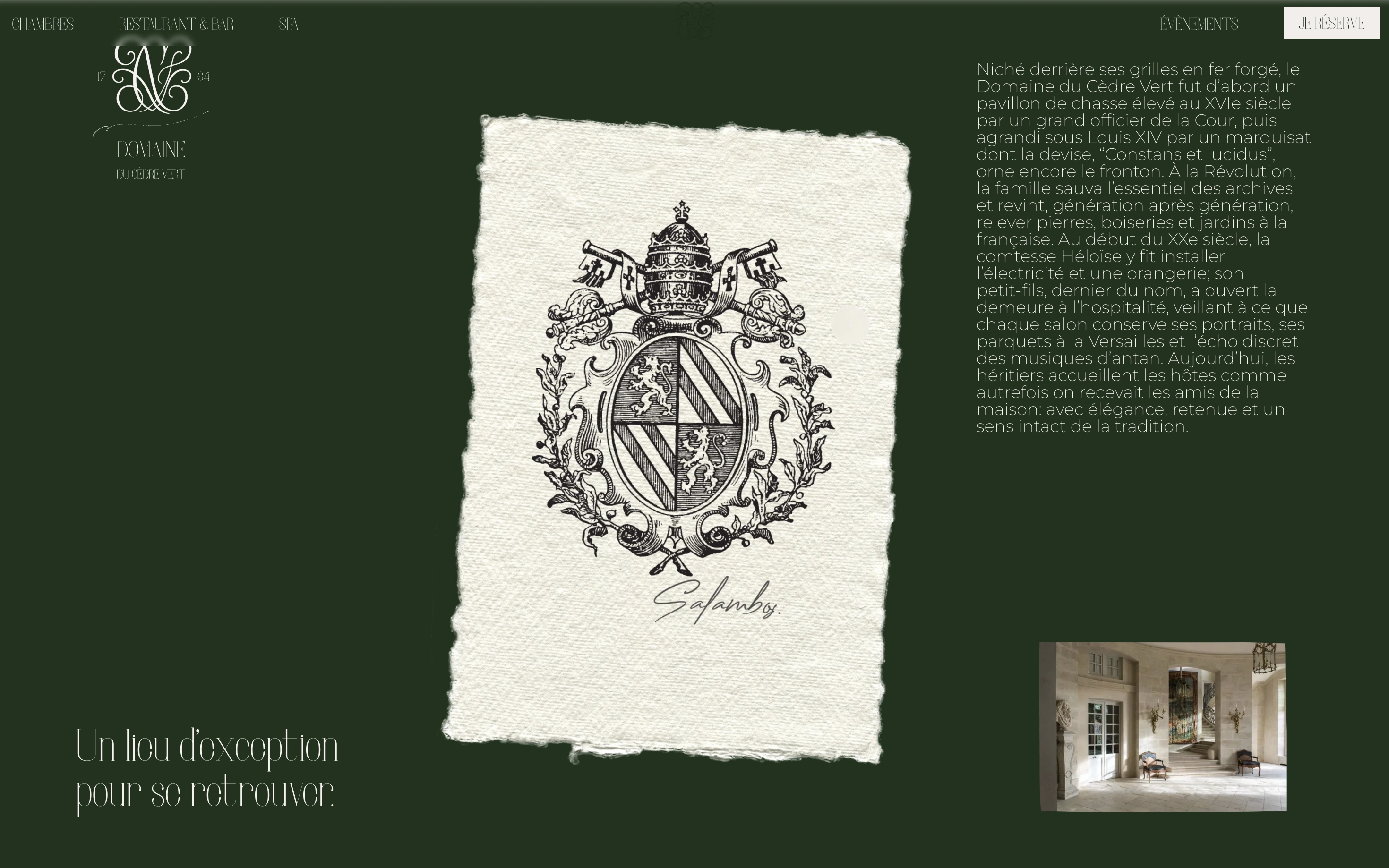 a screenshot of a part 2 of Domaine du Cèdre vert's website