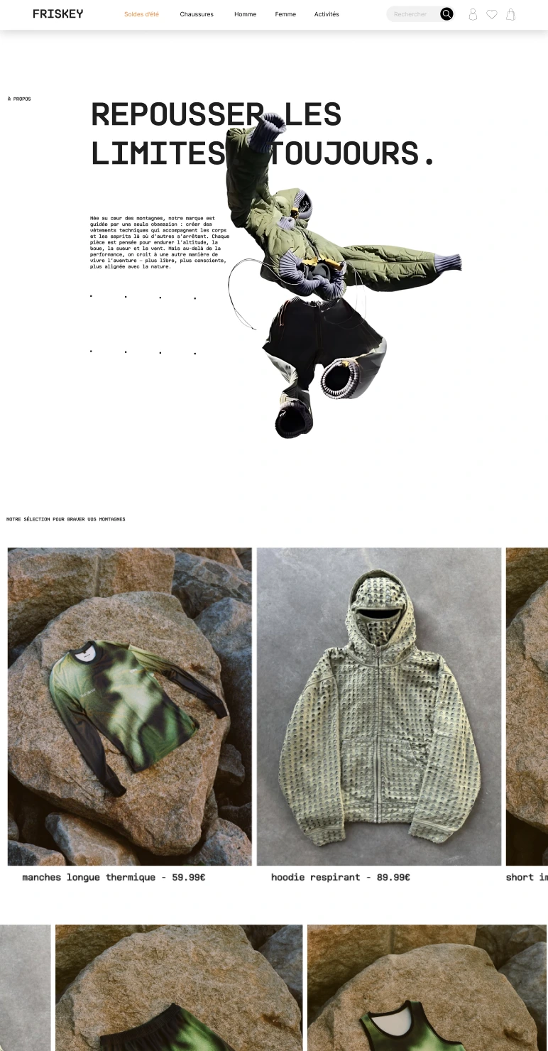 a screenshot of friskey's mobile site