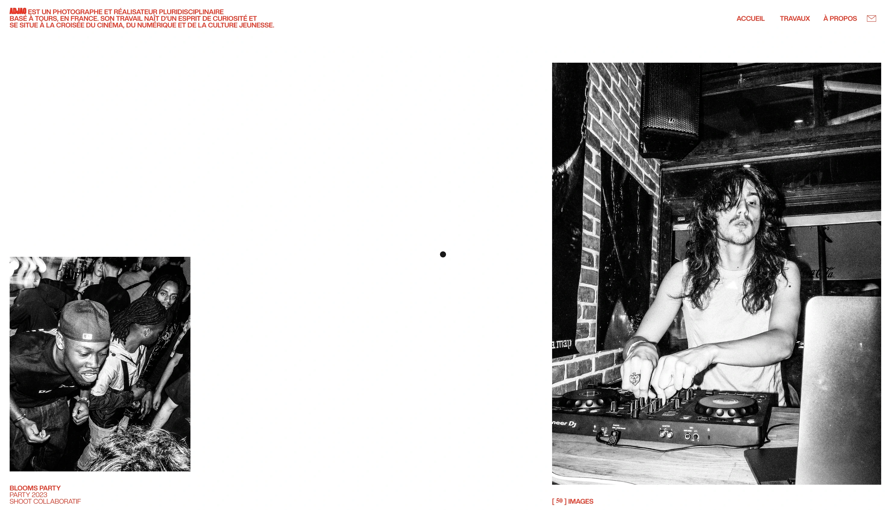 the home section of adjao's site