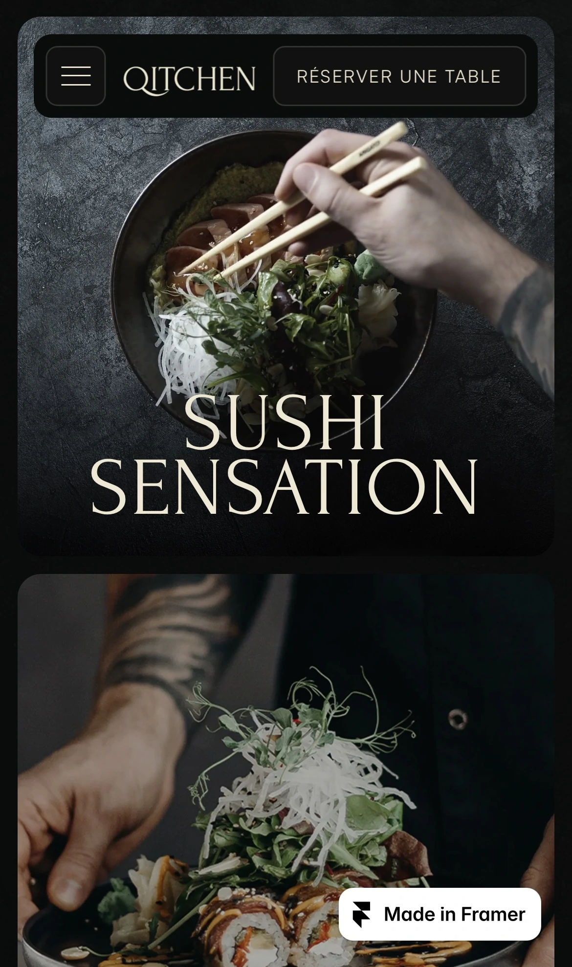 a screenshot of qitchen's responsive