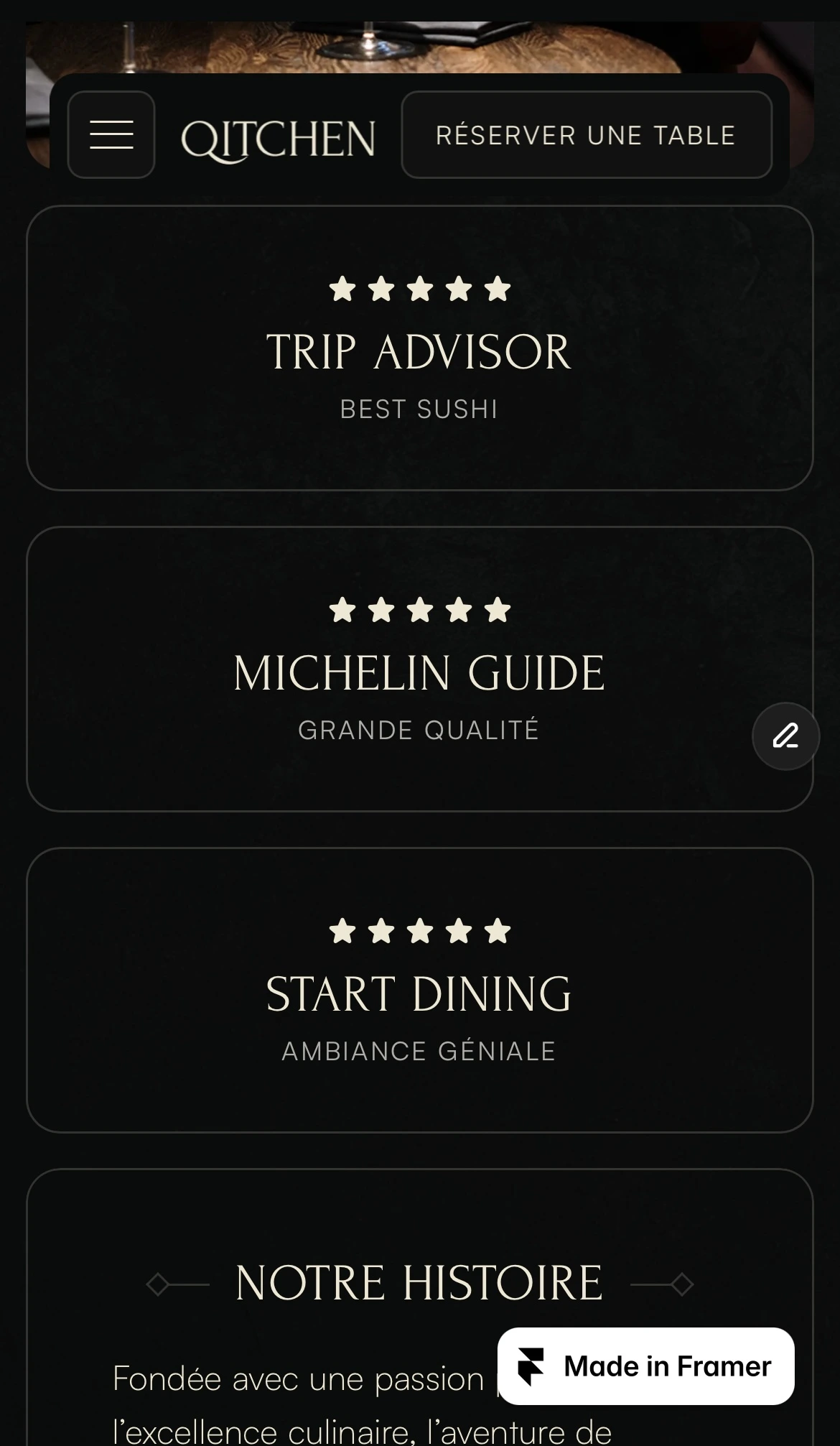 a screenshot of qitchen's responsive