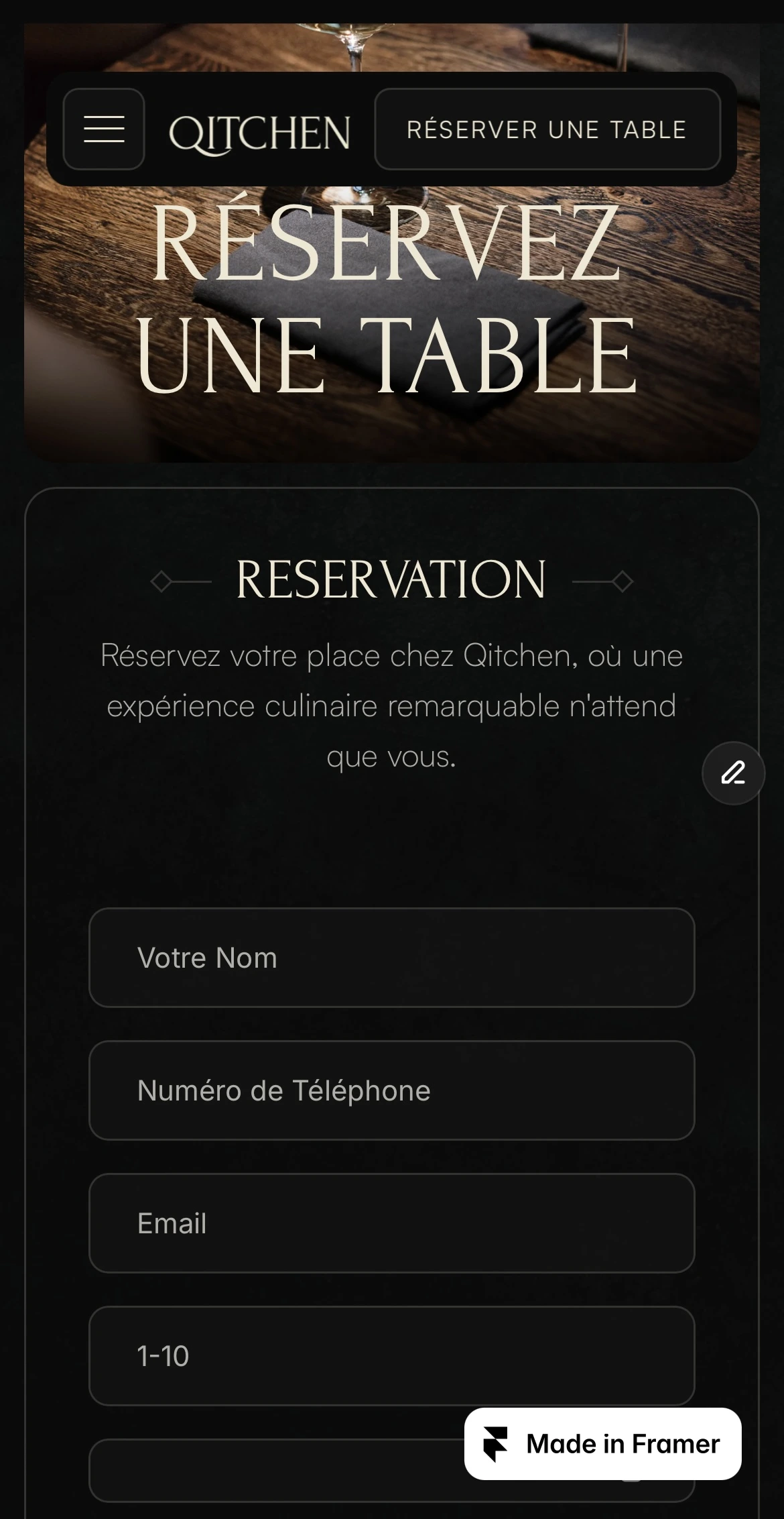 a screenshot of qitchen's responsive