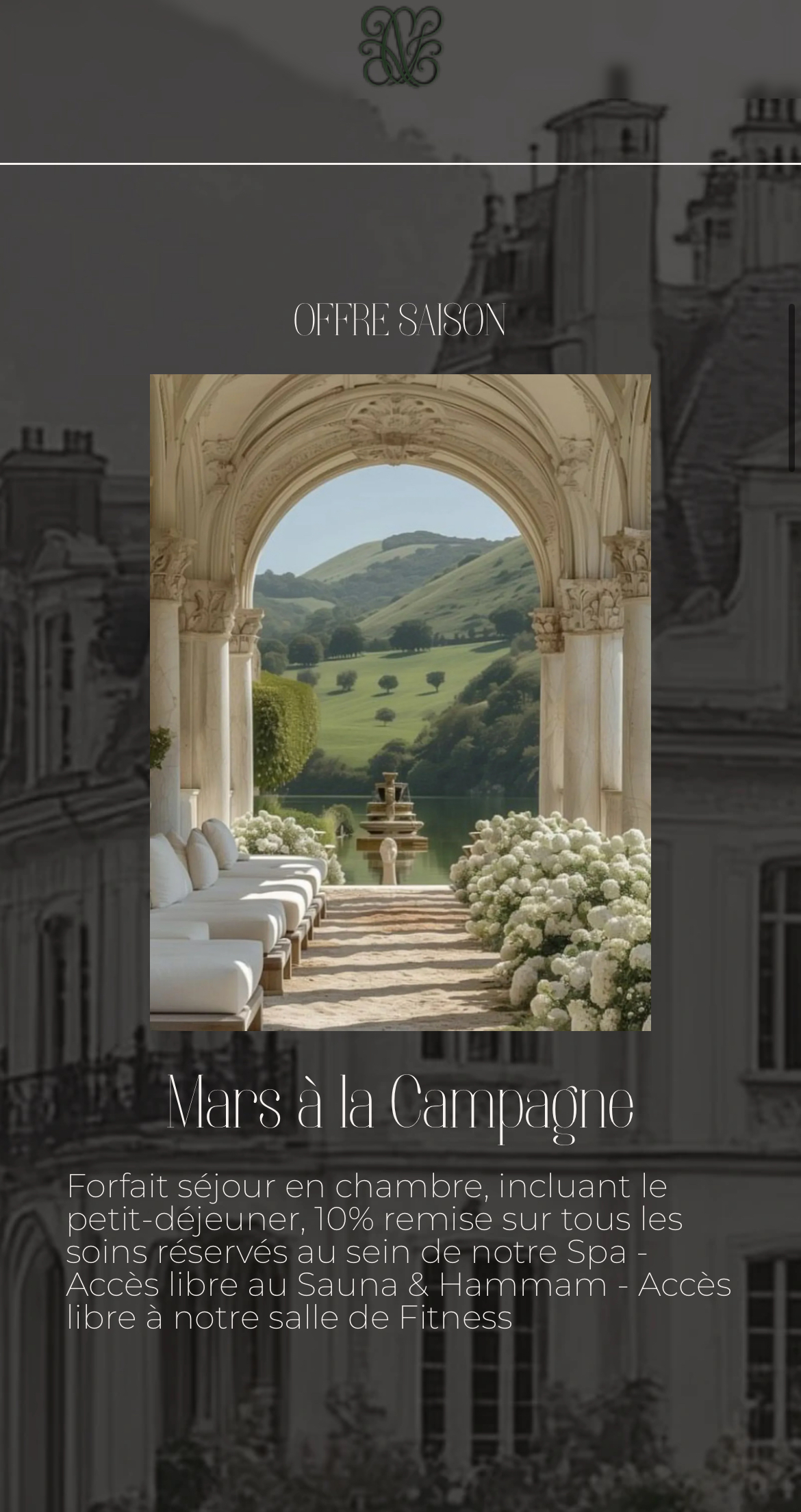 a screenshot of cèdre vert's mobile site 2