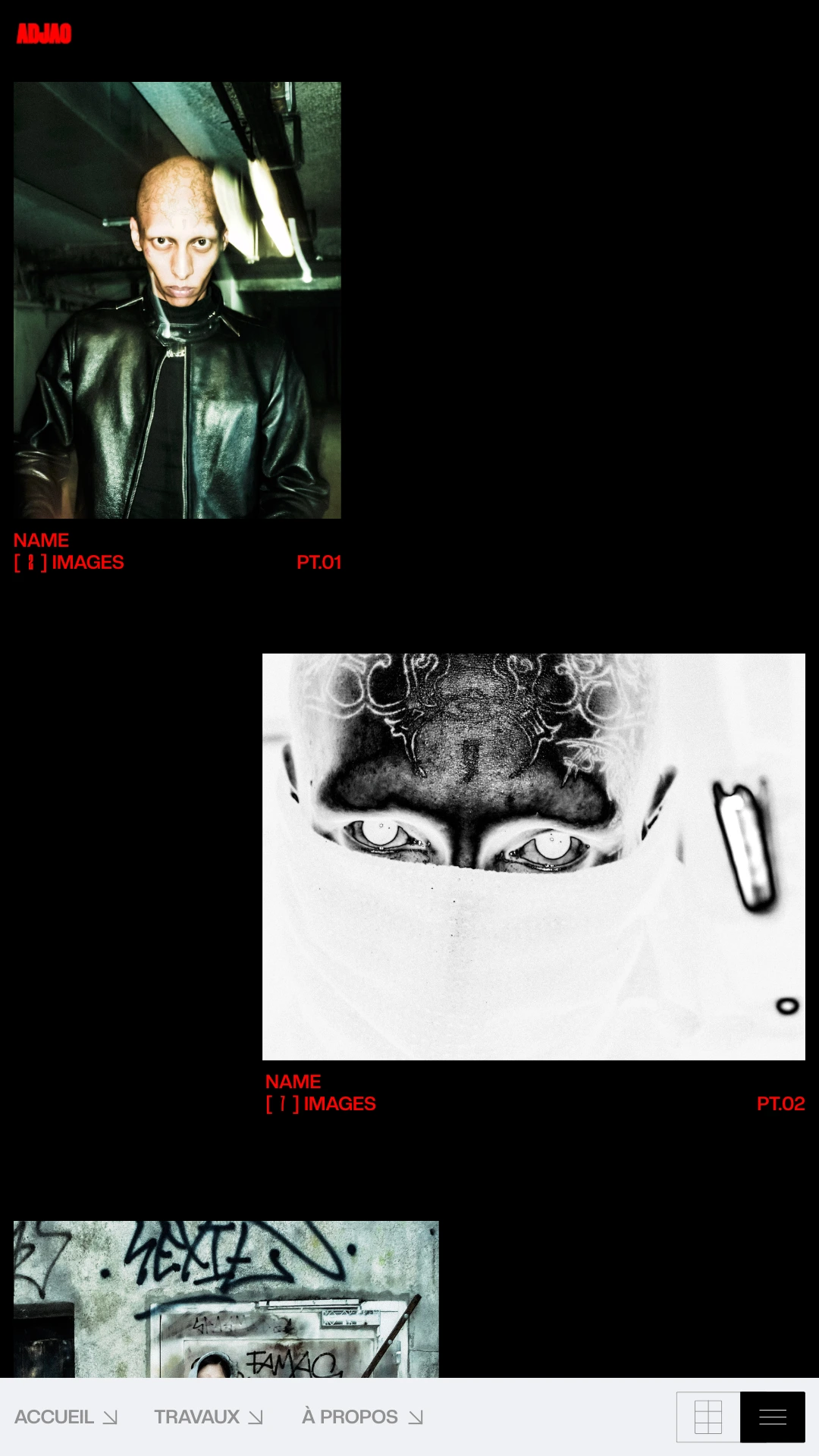 a screenshot of adjao's mobile site